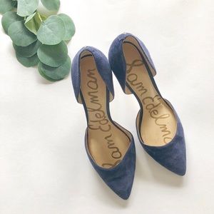 Sam Edelman Navy Blue Suede Heels